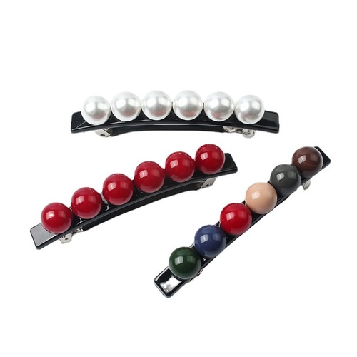 Korean Style Imitation Pearl One-Sided Spring Clip Hairpin Versatile Hair Clip Women's Hair Accessories Fashion Top Clip Side Clip Wholesale