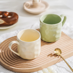 Chaozhou Ceramic Cup High-End Instagram Style Breakfast Cup Internet Cream Style Couple Water Cup Home Use Simple Mug