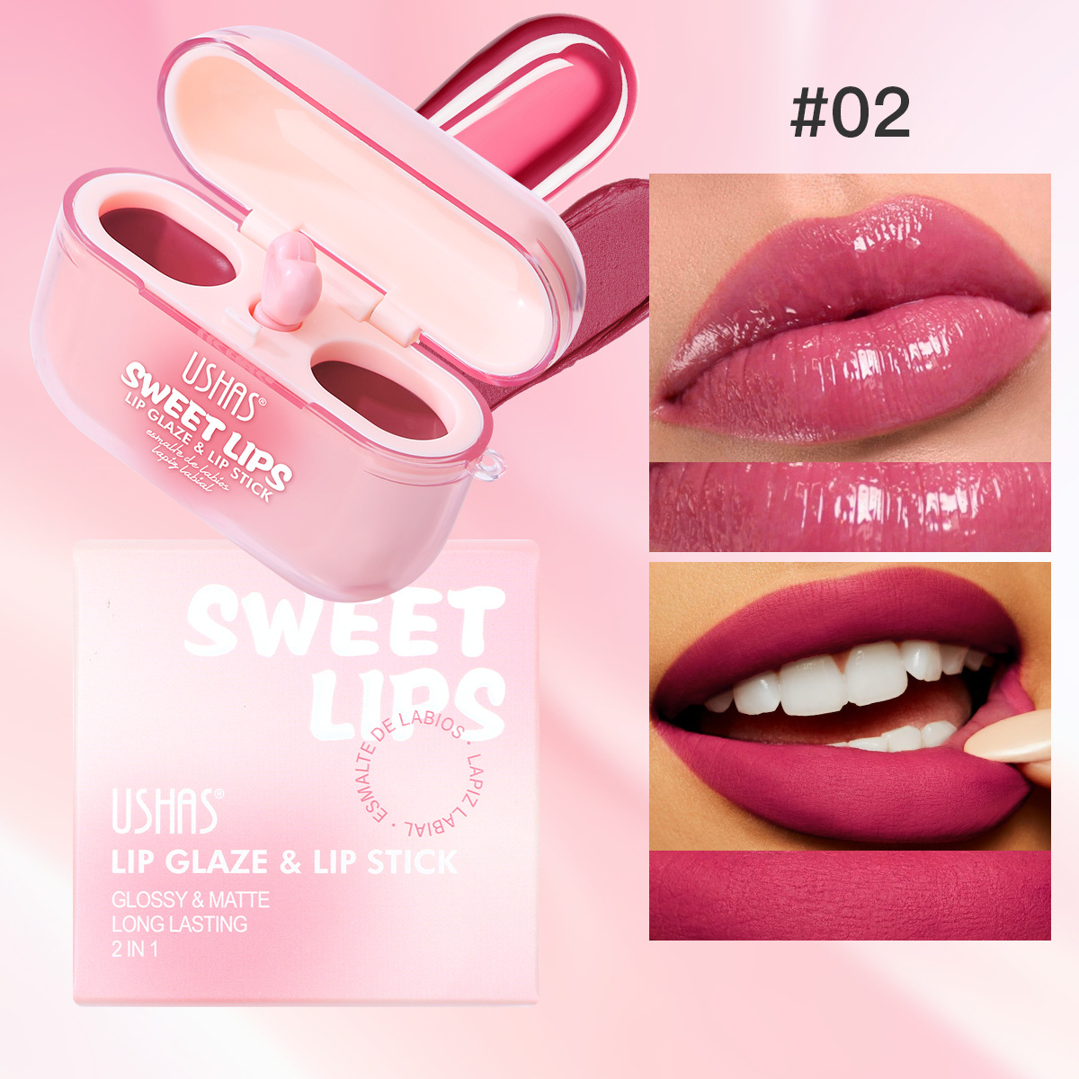 Rubor USHAS, éxito de ventas en Amazon, resistente al agua y de larga duración, UC104, rubor para auriculares con embalaje