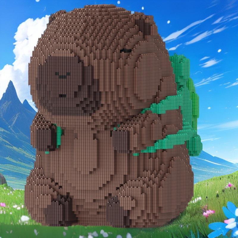 新しいカピバラは、レゴビルディングブロックと互換性があり、トレンディな手作りのおもちゃ、リビングルームの創造的な装飾モデルギフトに適しています。|undefined