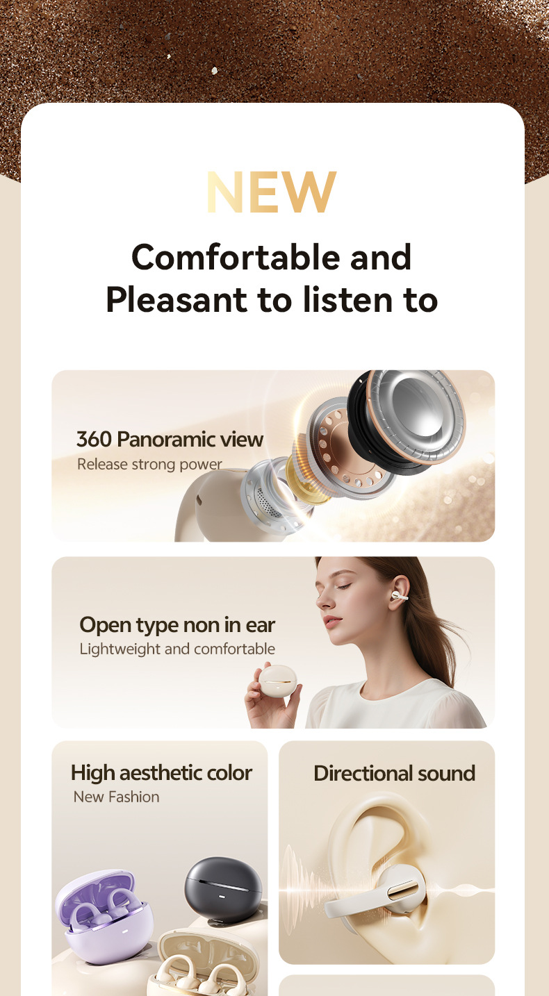 New 2025 OWS Open-Ear Earbuds – High-Fidelity, Smart AI Translation & Ear Clip Design_voghion.com