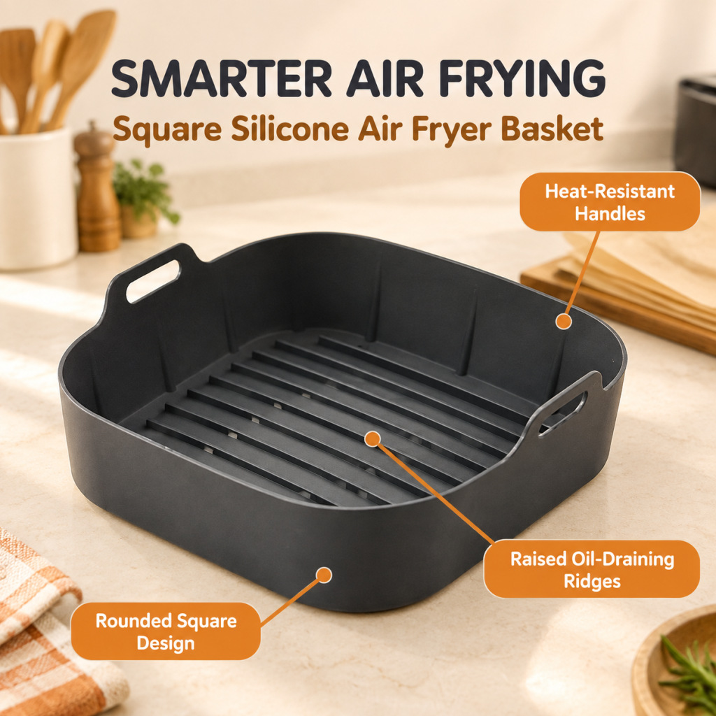 Food-grade air fryer silicone baking pan, cake mold, square microwave baking pan, baking-specific pizza pan