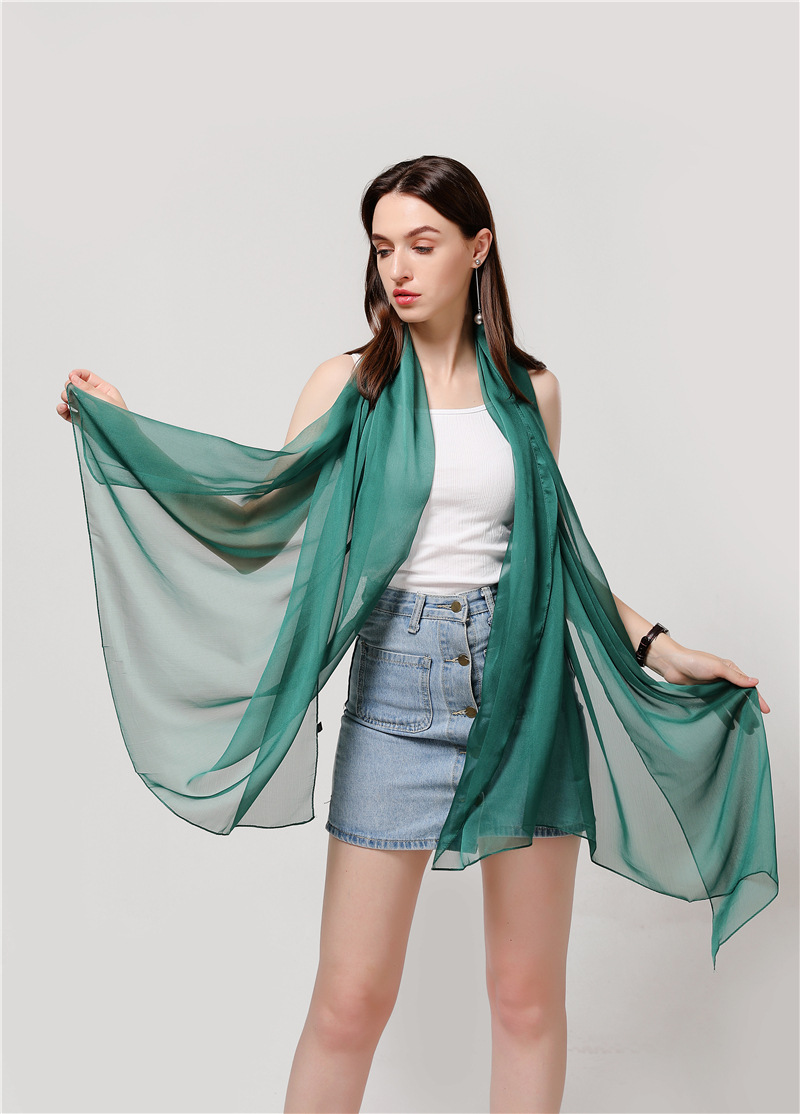 Sciarpa in tinta unita Sciarpa sottile e grande Turismo Protezione solare Decorazione Fotografia Scialle Sciarpa in crepe liscio in tinta unita_voghion.com