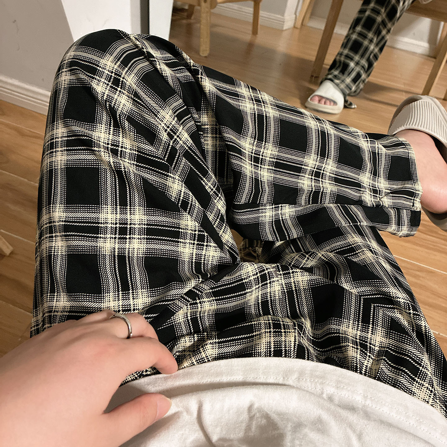Summer solid casual trousers
