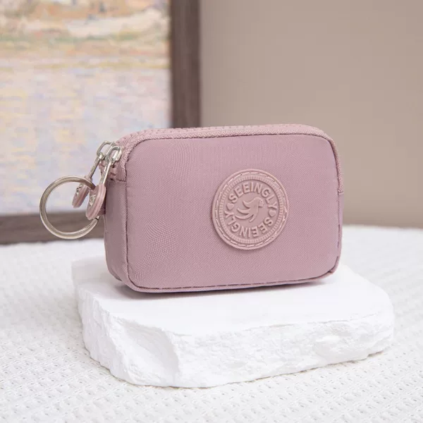 Factory Direct Sales Foreign Trade Coin Purse New Simple Cross-Border Small Double Zipper Nylon Water-Repellent Coin Purse Wholesale