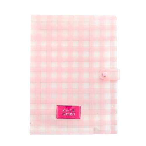 Simple grid 5-in folder A4 accordion bag PP multi-layer file bag student storage file bag information storage