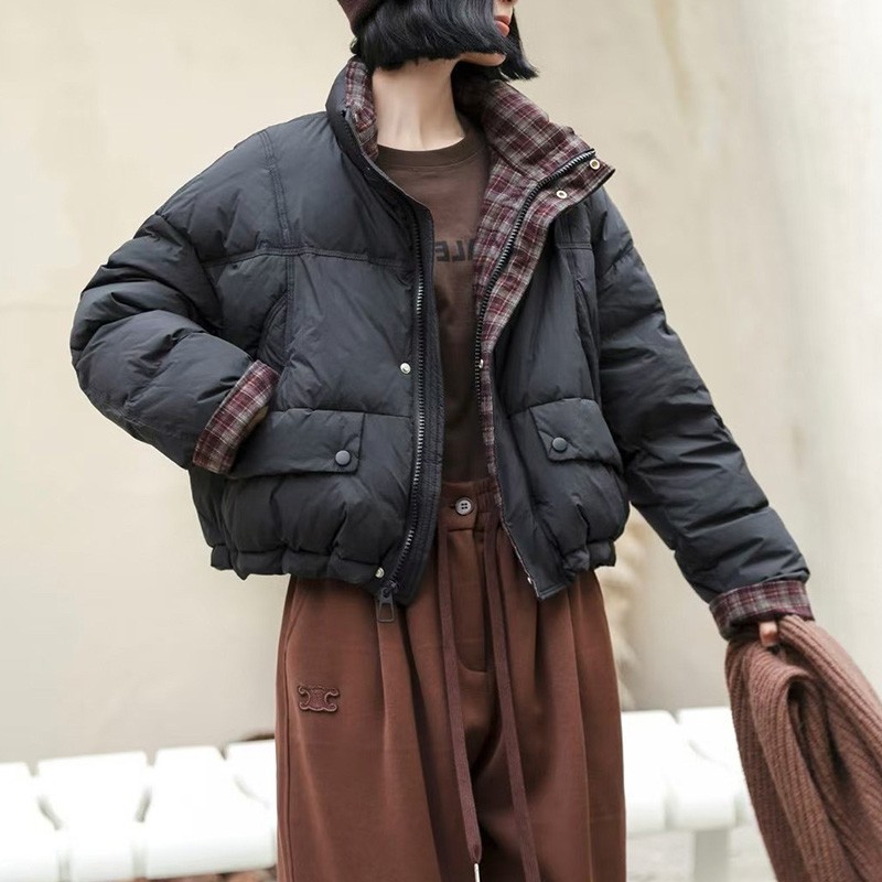 Transfronterizo 2025 damas otoño invierno revestimiento nuevo abrigo de plumón corto de mujer suelta chaqueta de pan casuales image 6
