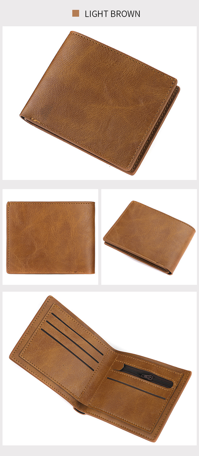 Men's Solid Color Pu Leather Wallets display picture 2