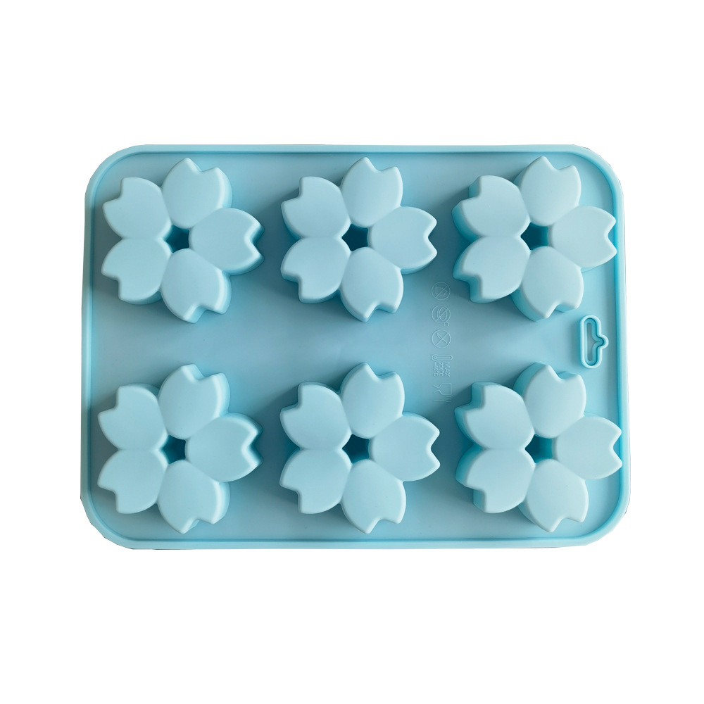 6 flores de cerezo 15 molde de silicona pastel helado pudín molde de postre jabón utensilios