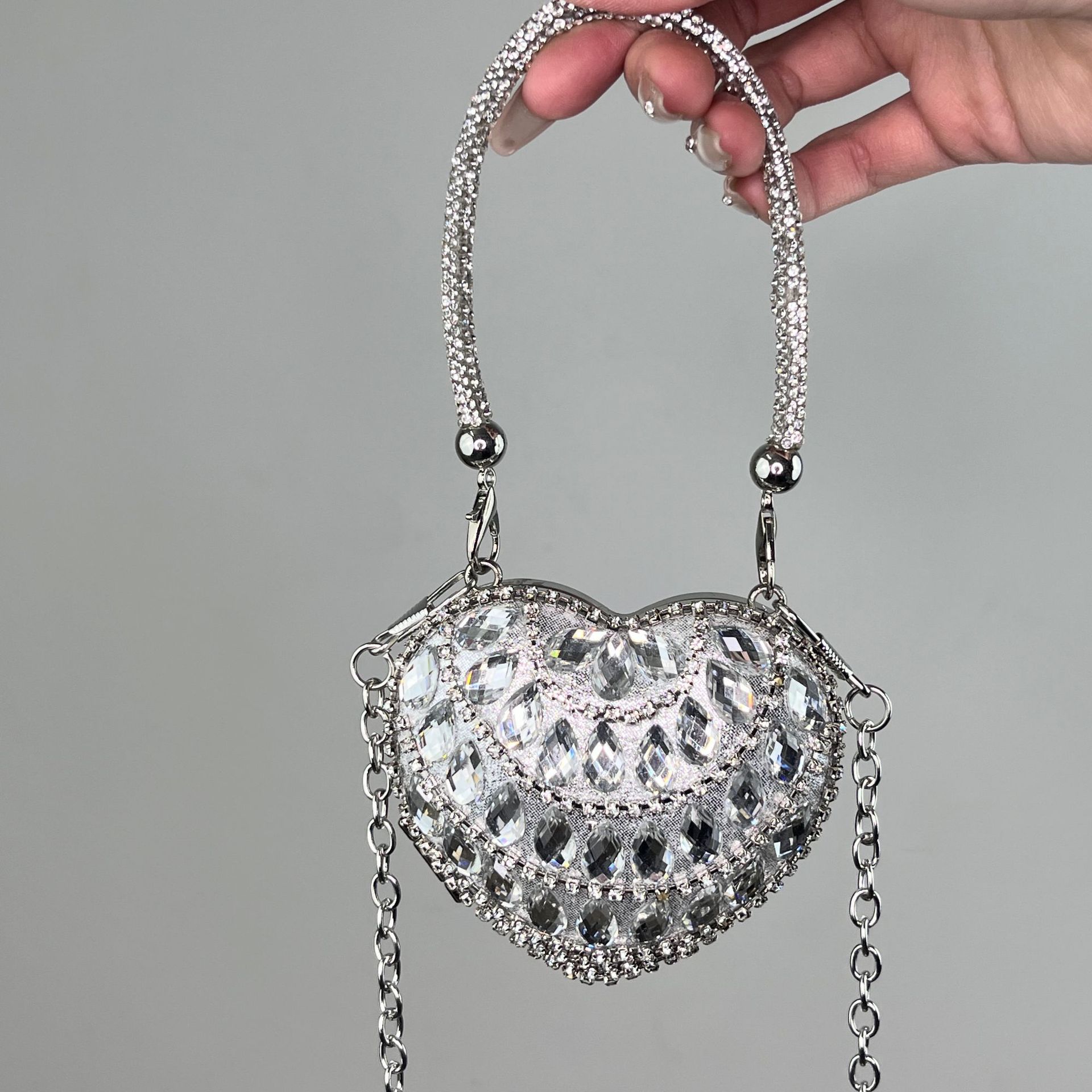 silver Drop Diamond Love Portable