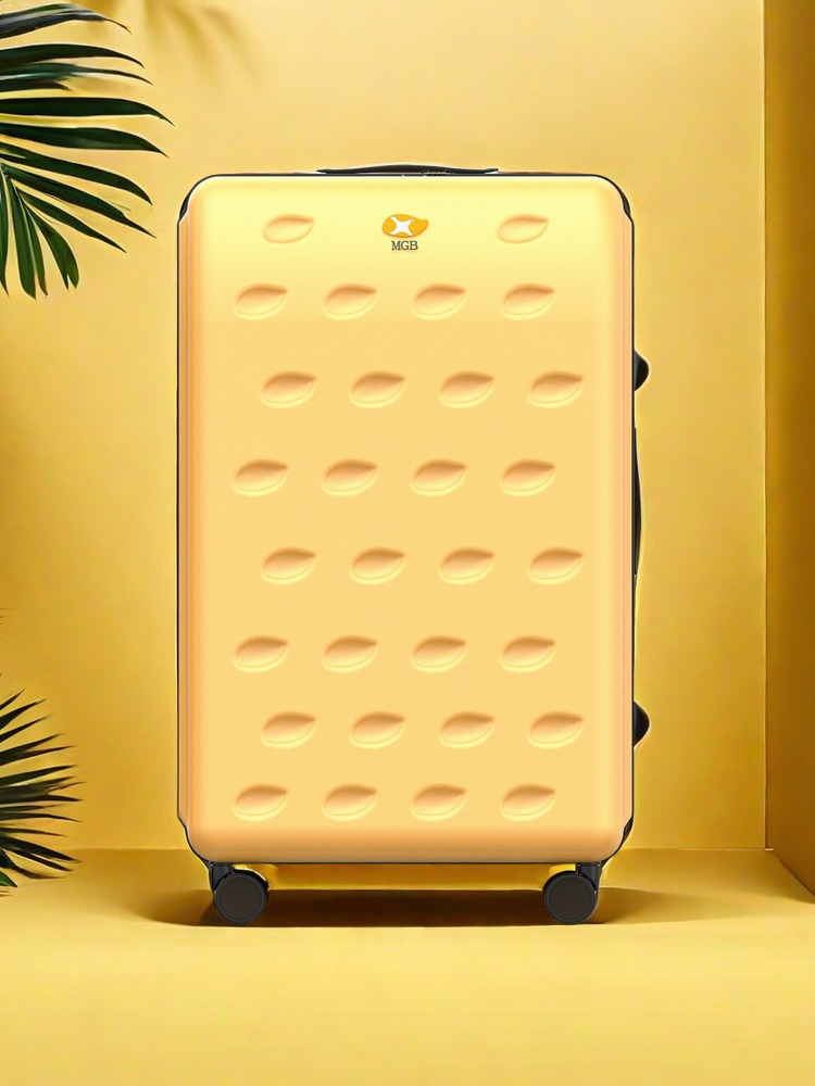 Vali du lịch 24 inch khung nhôm bánh xe đa năng êm ái — Màu vàng