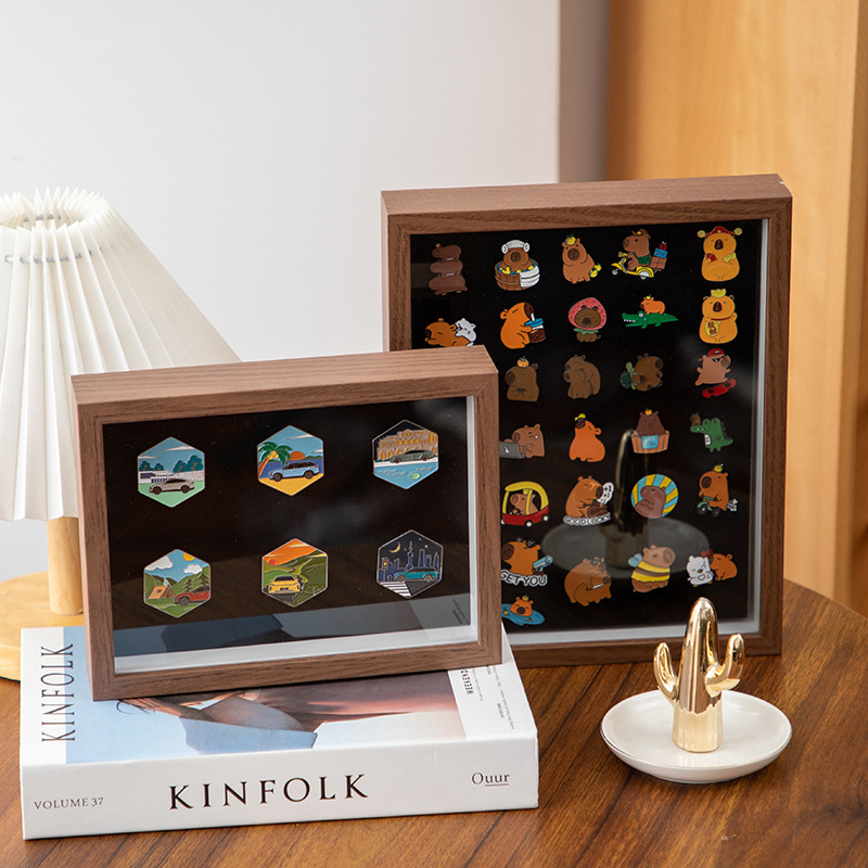 Metal Badge Display Frame Pin Storage Medal Collection Felt Commemorative Medal Display Stand Brooch Storage Box