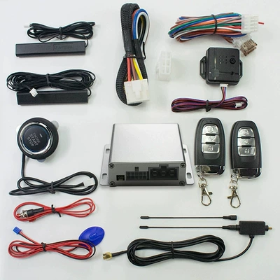 U7 Aluminum Alloy Series: Universal One-Button Start, Keyless Entry, Mobile Phone Remote Control, Trunk Control, Smart! (Car anti-theft device) - u7-silver-with-mobile-app-in-english