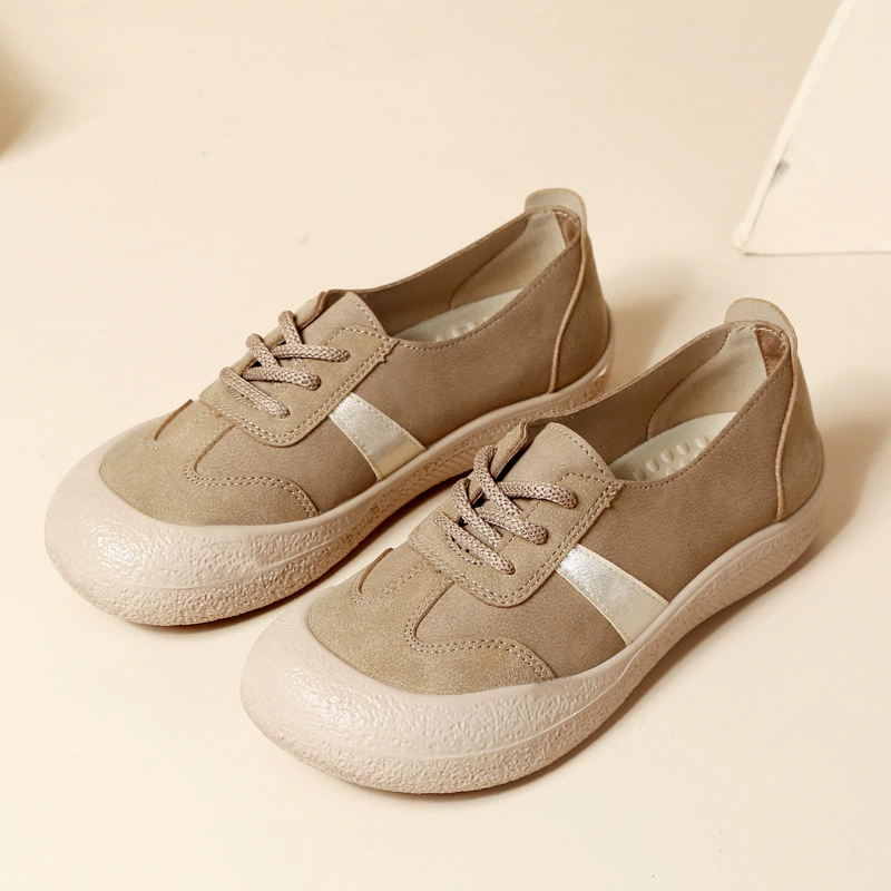 Женские туфли весна-осень 2025, новые повседневные плоские туфли для мам, модные универсальные лёгкие немецкие кроссовки, трансграничная торговля