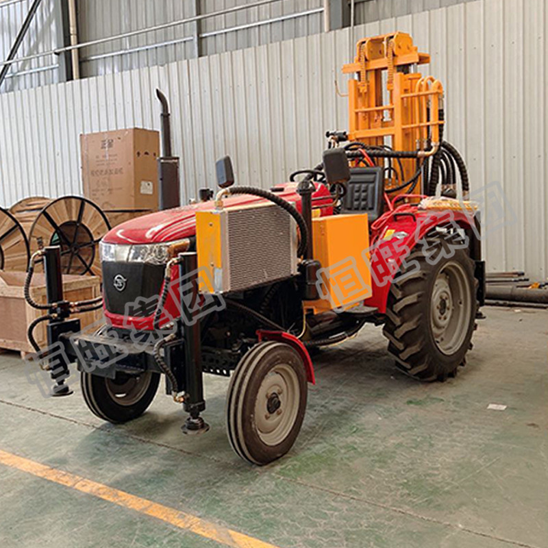 拖拉机气动水井钻机可单人操作钻井机打井机轮式拖拉机钻机