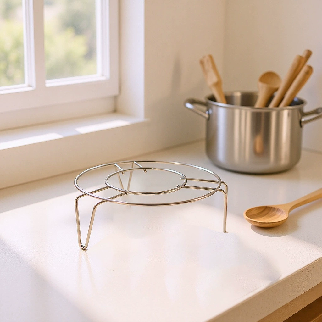 Кухонная стойка из нержавеющей стали Пароварка кастрюли Коврик Теплоизоляционная стойка для хранения Пароваренная подставка для овощей