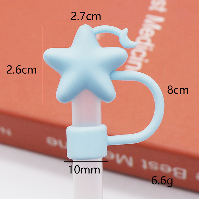 Nueva tapa de pajita de silicona 8-10mm linda muñeca de flores tapa a prueba de polvo se puede reciclar cubierta de pajita transfronteriza