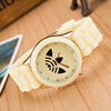 Shopee hot -selling fashion jelly color silicone watches simple triple four leaf grass student watches VOVA explosion watch