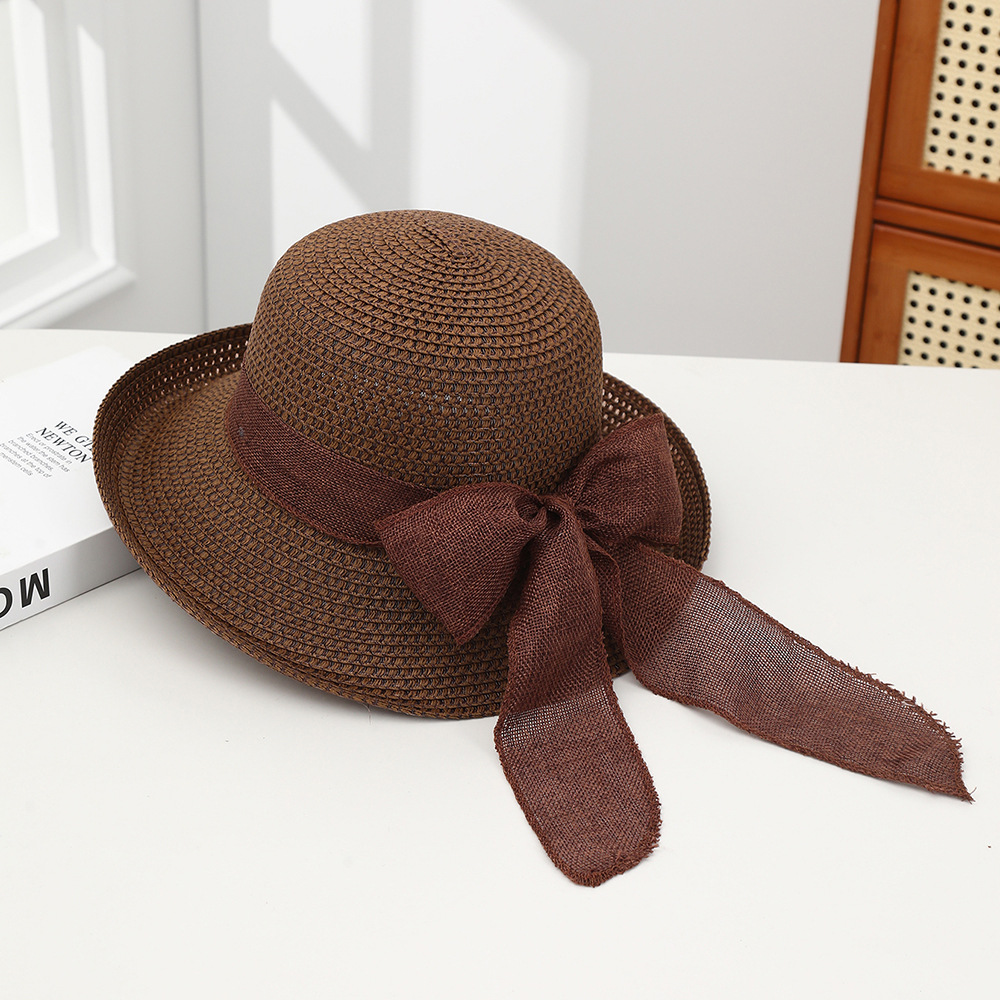 Sombrero paja ala ancha con lazo verano