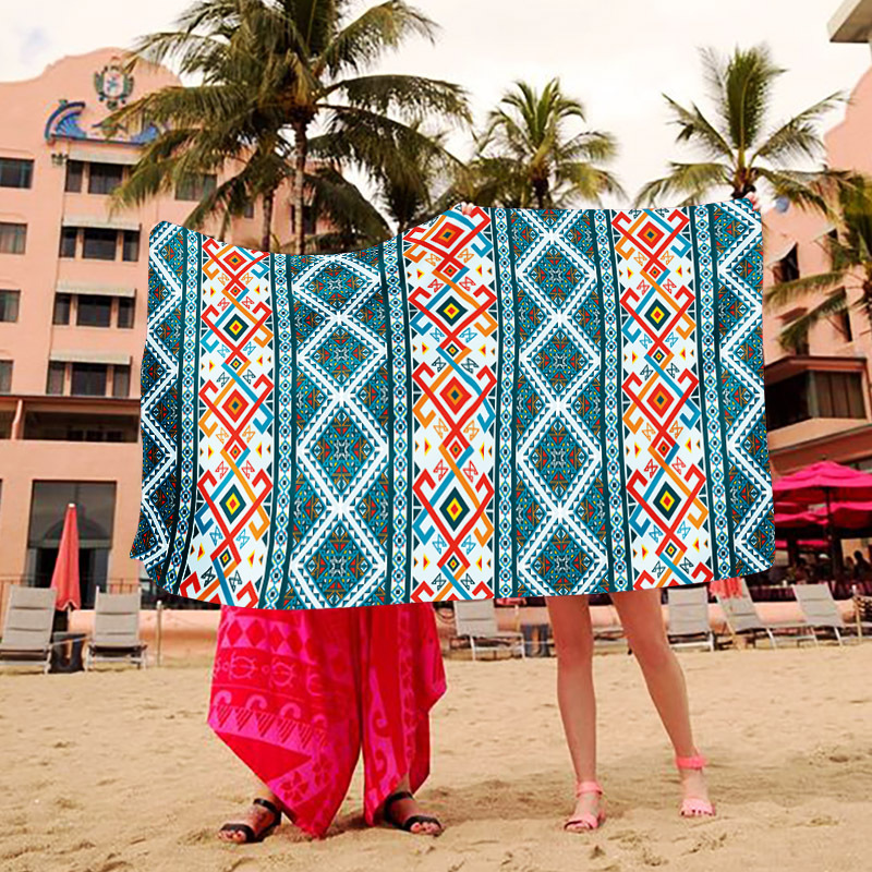 Toalla de baño de playa bohemia Impresión digital multifunción de microfibra de secado rápido Toalla de playa absorbente