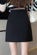 加厚毛呢半身裙女秋冬2025年新款小个子高腰显瘦a字包臀短裙子