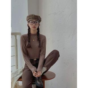 黑灰 修身弹力打底衫Classic Long Sleeve Top
