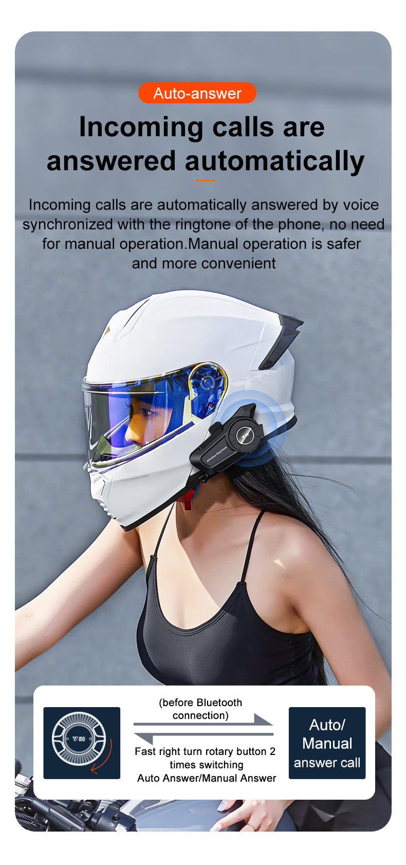Cross-Border New Y50 Helmet Bluetooth Headset 1800Mah Long-Lasting Battery Life Intelligent Noise Reduction Waterproof Motorcycle Dedicated