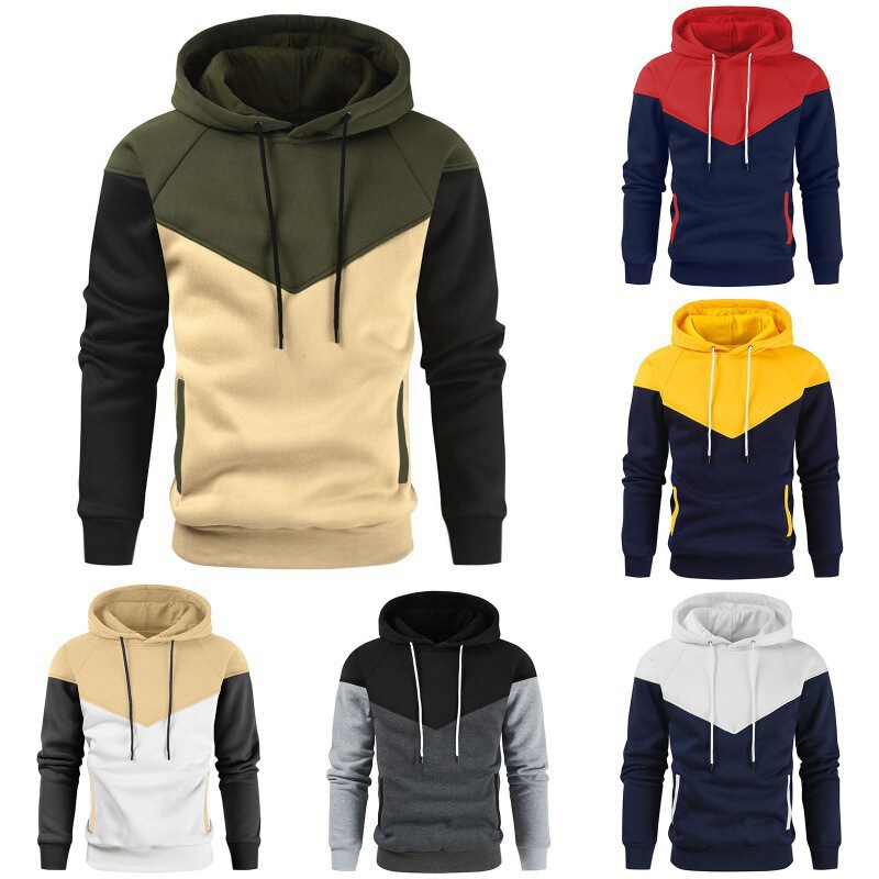Cross-Border Spring New Style European and American Men's Sweatshirt with Color-Blocking, Fashionable Trendy Brand High-End Jacket, Men's Casual Top Cross-Border Spring New Style European and American Men's Sweatshirt with Color-Blocking, Fashionable Trendy Brand High-End Jacket, Men's Casual Top