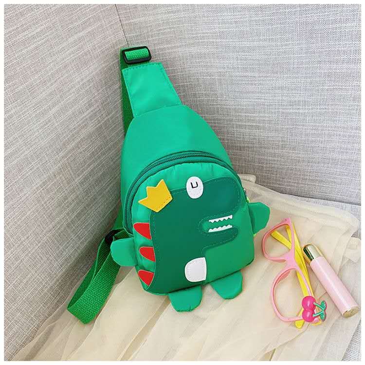Bolsas de dibujos animados para niños dinosaurios bolsas de pecho para niños lindas mochilas para niños bebés inclinados en stock