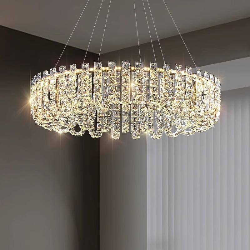 Living Room Crystal Chandelier, Light Luxury Main Light, Modern Minimalist, High-End, 2025 Dining Room and Bedroom Lighting, Light Luxury