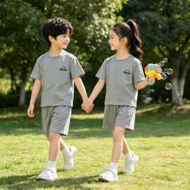 跨境外贸儿童短袖套装夏季宝宝男童韩版女童薄款夏装中小童童装