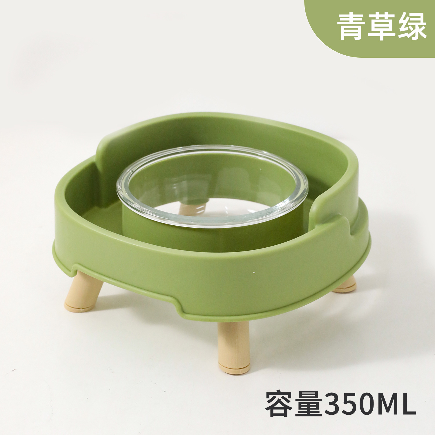소파 키가 큰 누수 방지 단일 그릇 - 푸른 잔디 21CM