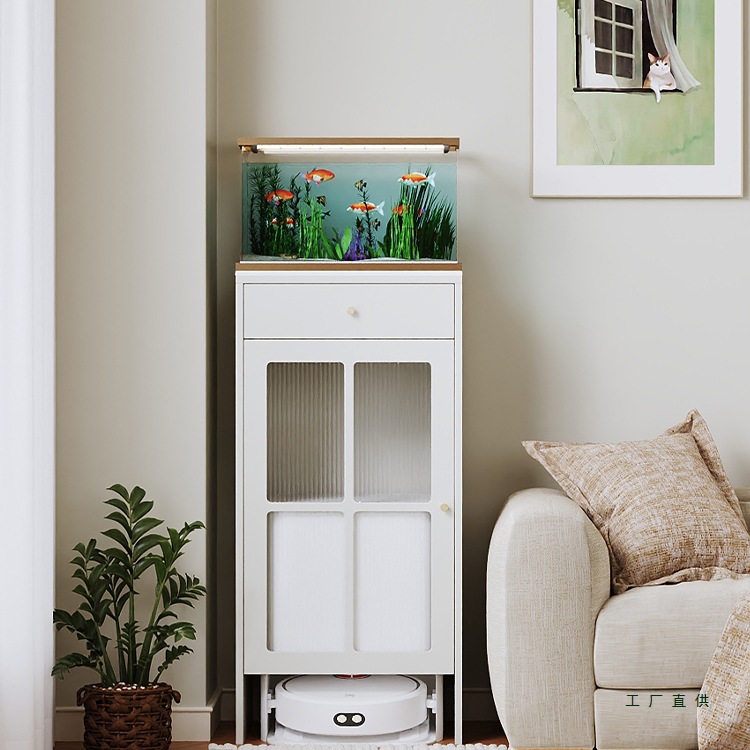Modern Simple Sweeper Storage Cabinet with Slate Sideboard Wall-Mounted Integrated Storage Cabinet Living Room Fish Tank Cabinet Storage