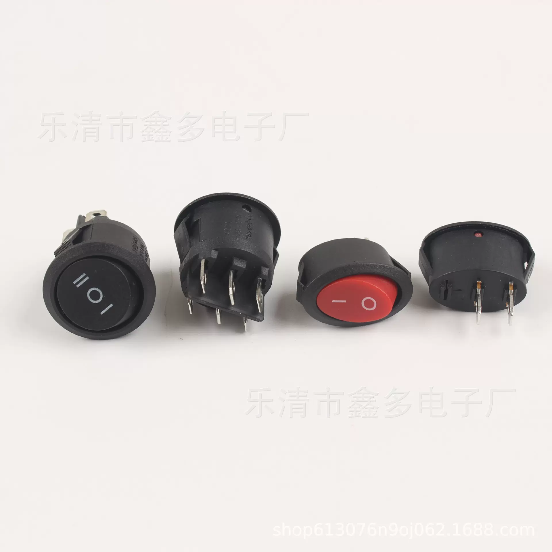 船型开关圆形25六脚三档系列可做复位开关25MM三档开关