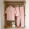 4646# Pink Stripes [Yunduo Cotton Three-piece Set]