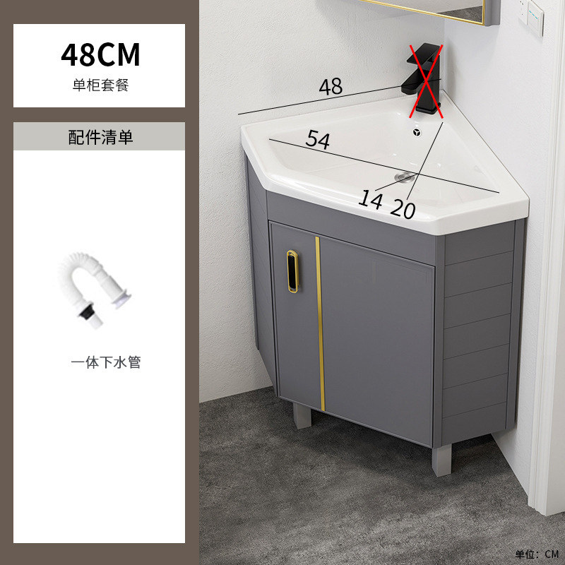 gabinete de baño de aluminio espacial tipo piso combinado tipo pequeño baño lavabo de triángulo lavabo esquina lavabo