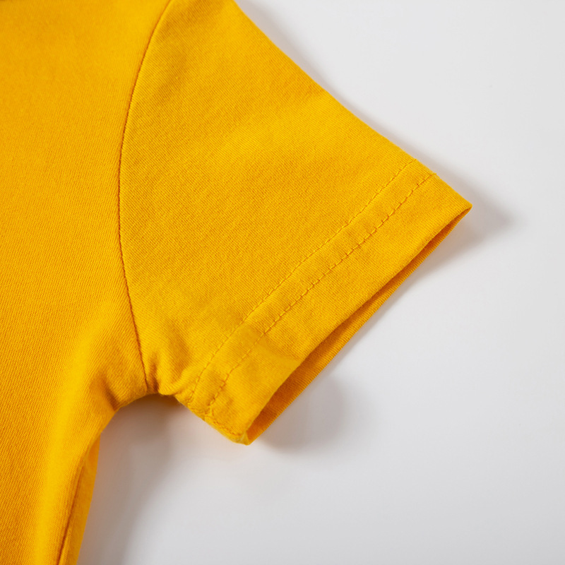 Camiseta de Manga Corta para Niños, Verano 2025, Diseño de Dinosaurio de Dibujos Animados, Cuello Redondo, Algodón Puro, Estilo Coreano, Ropa Infantil al por Mayor