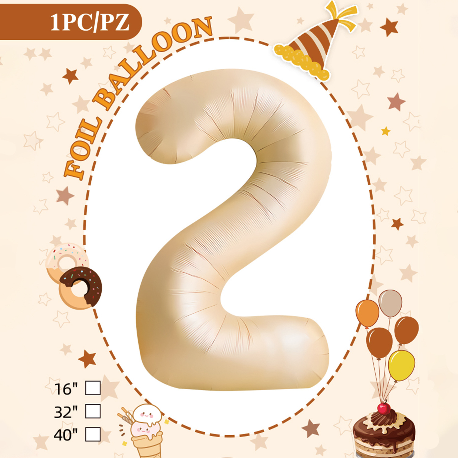 Embalaje de tarjeta de papel independiente digital de cumpleaños impreso en blanco de 32 pulgadas, decoración de fiesta de la versión estadounidense, película de aluminio, decoración de globos de papel de aluminio