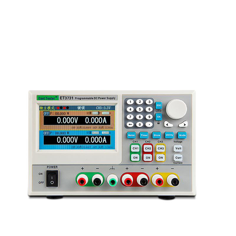 中创ET3731高精度可编程三通道线性可调直流稳压电源195W30V3A