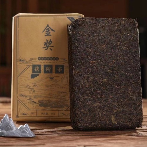 金奖安化黑茶茯砖茶正宗源茶叶金花手筑茯茶安华1000g