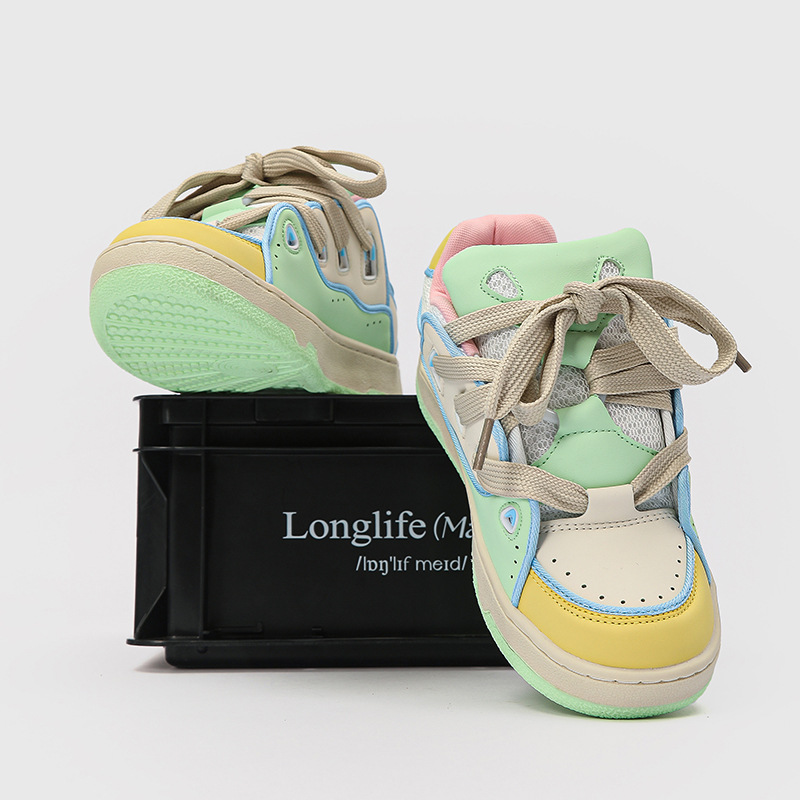 China-Chic Crowd kleine weiße Frauen ins vielseitige Casual Sports Brot Männer dicke Sohlen Student Board Schuhe High Sense_voghion.com