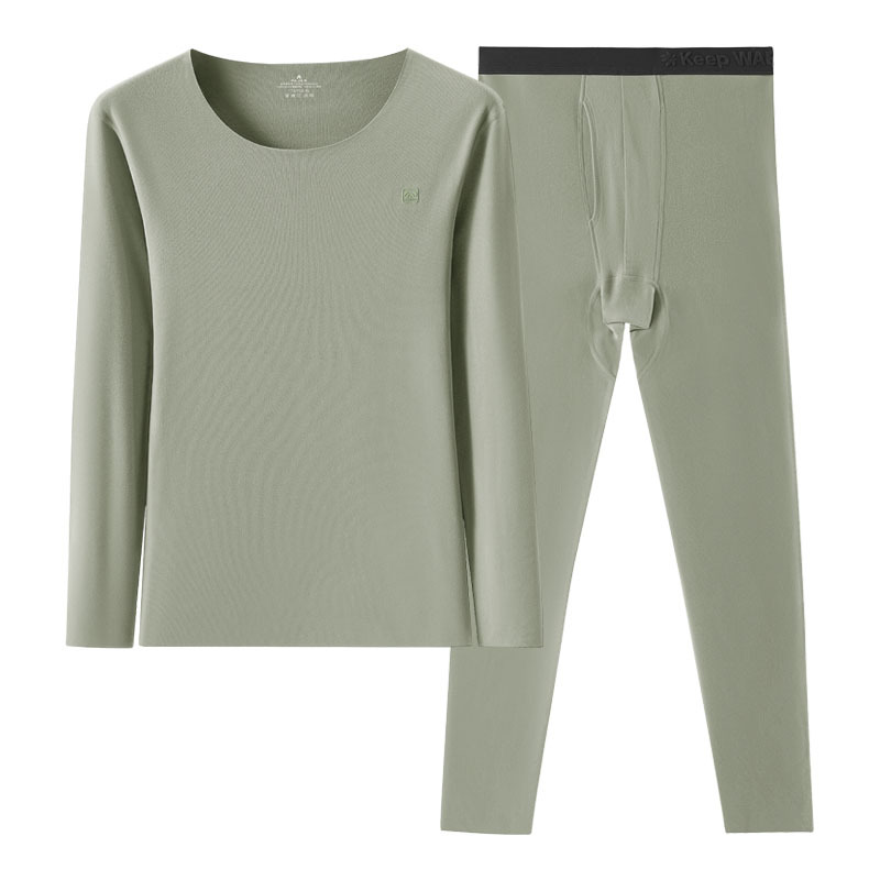 Ropa interior térmica sin costuras Ropa interior térmica de fondo catiónico engrosado para hombres, aceite de coco, ropa de otoño, pantalones largos, invierno