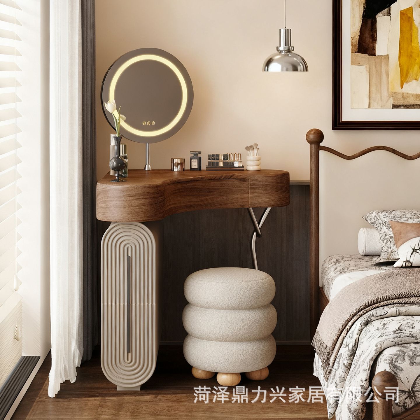 Mini armario minimalista comedor dormitorio simple de alto nivel con lámpara de joyería armario de cama almacenar mesa de maquillaje image 1