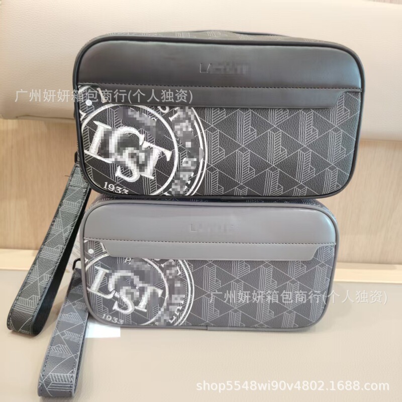 2025 New Model Men's and Women's Casual Plaid Leather Fashion Clutch Bag, High Aesthetic Value, Export-Grade Toiletry Bag with Large Capacity