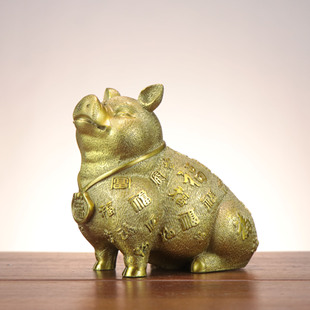 Copper Pig Ornaments Twelve Zodiac Pig Baifu Pig Pig Home Shop Copper Pig Ornaments Decoration