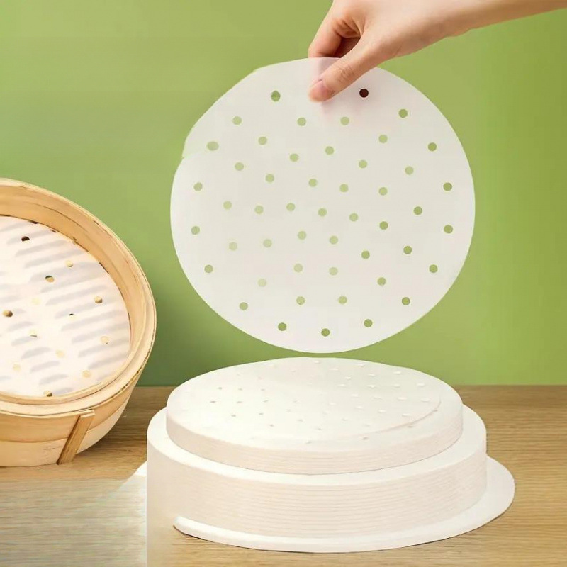 Steaming paper for steaming buns, food-grade, household use, large size, non-stick, oil-resistant, disposable steaming paper