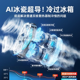 Live Broadcast] Mobile Phone Radiator Cooling Semiconductor Refrigeration Ultra-Quiet Back Clip Floor Stand Integrated Charging with Wind