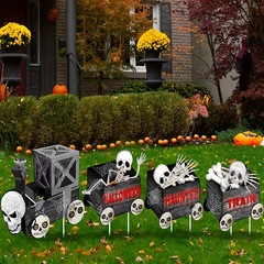 クロスボーダースカルゴーストハロウィンお化け屋敷秘密部屋ゴースト墓ホラーゴーストフェスティバル装飾中庭庭屋外プラグ
