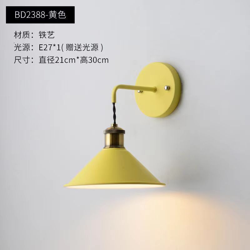 Nórdico creativo dormitorio lámpara de pared color macaron lámpara pasillo escaleras lámpara de pared simple lámpara de noche