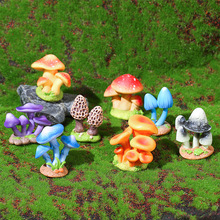 新款彩色蘑菇摆件 苔藓微景观装饰品 多肉花盆园艺装饰DIY材料